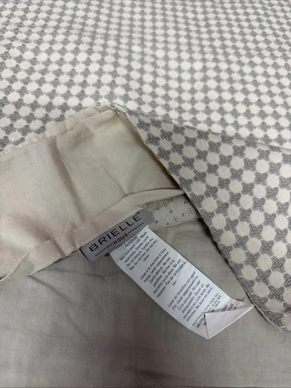 Brielle home euro size pillowcases waffle knit beige cream 24”x19.5”